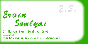 ervin somlyai business card